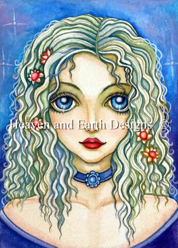 Diamond Painting Canvas - QS Blue Eyed Fairy - Click Image to Close